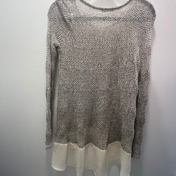 Lush Grey Knit Sweater with Trim Accent - Picture 4 of 4